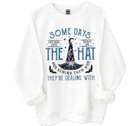 Some Days I Just Have To Put On The Hat Sudadera con texto en inglés "Are Dealing With Shirt", camisas divertidas de Halloween, blanco, L