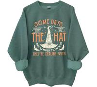 Some Days I Just Have To Put On The Hat Sudadera con texto en inglés "Are Dealing With Shirt", camisas divertidas de Halloween, verde, S