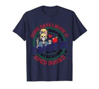 Some Days It Rocks Me Skeleton Teacher Coffee School Squad Camiseta