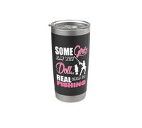 Some Girls Play With Dolls Real Girls Go Fishing Outdoors Vaso térmico de acero inoxidable de doble pared