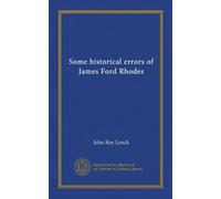Some historical errors of James Ford Rhodes