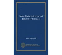 Some historical errors of James Ford Rhodes