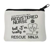 Some People Call Me A Registered Nurse But I'm Really A Rescue Ninja - Monedero de neopreno (10 x 11 cm), color blanco, White, Talla única