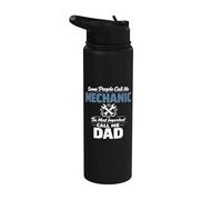 Some People Call Me Mechanic Dad Blue Collar Job Daddy Stainless Steel Insulated Water Bottle