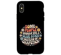 Some People Need A Glue Stick Not Chapstick - Carcasa para iPhone X/XS