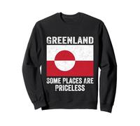 Some Places Are Priceless - Bandera Retro Vintage de Groenlandia Sudadera