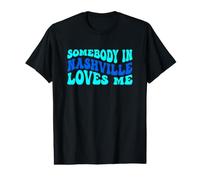 Somebody in Nashville Loves Me Modern Boho Vibe Camiseta gráfica económica