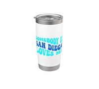 Somebody in San Diego Loves Me Modern Boho Vibe Vaso térmico de acero inoxidable de doble pared
