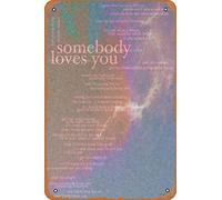 Somebody loves you - Love is not dying jeremy zucker tipográfico tipográfico retro metal estaño cartel vintage 30,5 x 20,3 cm, decoración de pared para el hogar, bar, cueva