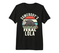 Somebody's Feral Lola Grandma Retro Feral Cat Grandma Camiseta Premium