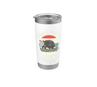 Somebody's Feral Lola Grandma Retro Feral Cat Grandma Vaso térmico de acero inoxidable de doble pared