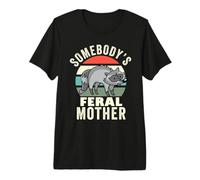 Somebody's Feral Mother Wild Mom Family Día de la Madre Retro Camiseta Premium