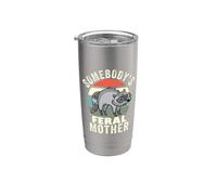 Somebody's Feral Mother Wild Mom Family Día de la Madre Retro Vaso térmico de acero inoxidable de doble pared