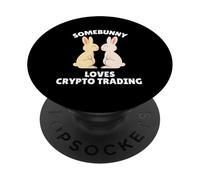 Somebunny ama el Comercio de criptomonedas Lindo Regalo de Conejo de Pascua PopSockets PopGrip Adhesivo