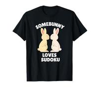 Somebunny ama el Sudoku Lindo Conejo de Pascua Entusiasta de Rompecabezas Camiseta