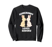 Somebunny ama el Sudoku Lindo Conejo de Pascua Entusiasta de Rompecabezas Sudadera