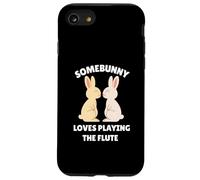 Somebunny Loves Playing Flauta Lindo Conejo de Pascua Flautista Regalo Carcasa para iPhone SE (2020) / 7/8