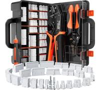 SOMELINE Alicate Crimpadora Mini-Fit Jr Conectores Kit, 2-24 Pines 4,2mm (0,25-1,5mm²/24-16 AWG), con Extractor y Pelacables, para PC e Impresora 3D - para Molex, Dupont, KF2510, TE