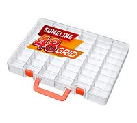 SOMELINE Caja clasificadora de clasificación, caja estable con asa ajustable, caja de herramientas con división fija para piezas pequeñas, clavos, utensilios de costura, tornillos, 48 compartimentos