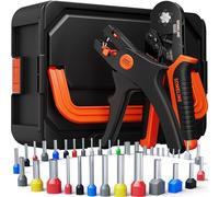 SOMELINE Juego de alicates de crimpado hexagonales, 36 tipos [0,25-10 mm²] juego de virolas de extremo de alambre, con alicates hexagonales y pelacables automáticos, alicates de crimpado