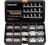 SOMELINE® Juego de terminales de cable de anillo de serie DIN - Terminales de cable - sin aislamiento para cables 0,34-10 mm² - M3 M4 M5 M6 M8 M10 - ojales de cable - Terminales de cable de anillo -