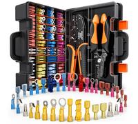 SOMELINE Kit de crimpadora para conectores termorretráctiles, calibre [0,34-6 mm²] con conectores de cable termorretráctiles de grado marino de 36 tamaños, crimpadora para nailon y terminales sellado