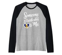 Someone In Barbados Loves Me Barbadian Camiseta Manga Raglan