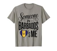 Someone In Barbados Loves Me Heart Flag Forever Camiseta