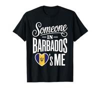 Someone In Barbados Loves Me Heart Flag Forever Camiseta