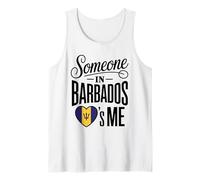 Someone In Barbados Loves Me Heart Flag Forever Camiseta sin Mangas