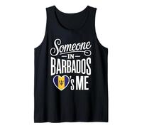 Someone In Barbados Loves Me Heart Flag Forever Camiseta sin Mangas