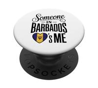 Someone In Barbados Loves Me Heart Flag Forever PopSockets PopGrip Adhesivo