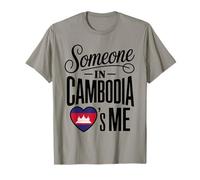 Someone In Cambodia Loves Me Heart Flag Theme Camiseta