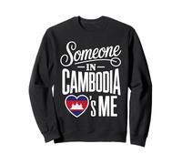Someone In Cambodia Loves Me Heart Flag Theme Sudadera