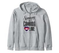 Someone In Cambodia Loves Me Heart Flag Theme Sudadera con Capucha