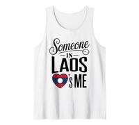 Someone In Laos Loves Me Heart Flag Long Distance Family Camiseta sin Mangas