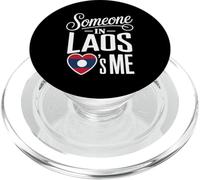 Someone In Laos Loves Me Heart Flag Long Distance Family PopSockets PopGrip para MagSafe