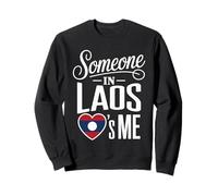 Someone In Laos Loves Me Heart Flag Long Distance Family Sudadera