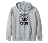 Someone In Laos Loves Me Heart Flag Long Distance Family Sudadera con Capucha