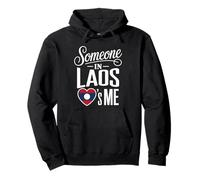Someone In Laos Loves Me Heart Flag Long Distance Family Sudadera con Capucha
