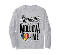 Someone In Moldova Loves Me Moldovan Heart Flag Manga Larga