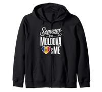 Someone In Moldova Loves Me Moldovan Heart Flag Sudadera con Capucha