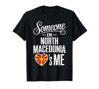 Someone In North Macedonia Loves Me Heart Flag Camiseta