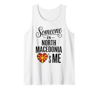 Someone In North Macedonia Loves Me Heart Flag Camiseta sin Mangas
