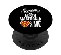 Someone In North Macedonia Loves Me Heart Flag PopSockets PopGrip Adhesivo