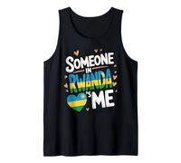 Someone In Rwanda Loves Me Heart Flag Rwandan Family Camiseta sin Mangas