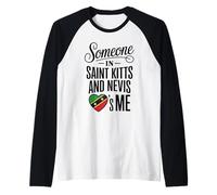 Someone In Saint Kitts and Nevis Loves Me Heart Camiseta Manga Raglan