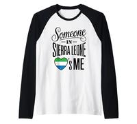Someone In Sierra Leone Loves Me Heart Pride Camiseta Manga Raglan