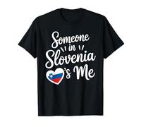 Someone In Slovenia Loves Me Heart Flag Quote Camiseta