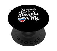 Someone In Slovenia Loves Me Heart Flag Quote PopSockets PopGrip Adhesivo